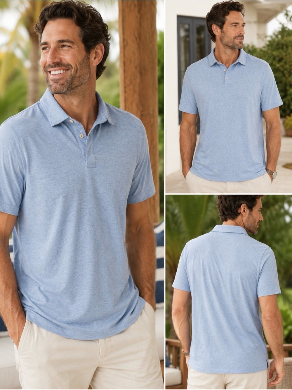 Faherty The Movement Polo Shirt XXL Light Blue Pima Cotton Modal Performance - Picture 2 of 8